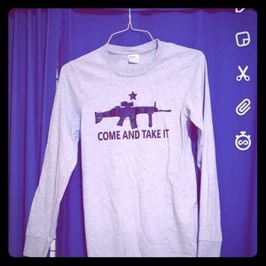Ar-15 come and take it long sleeve grey womens